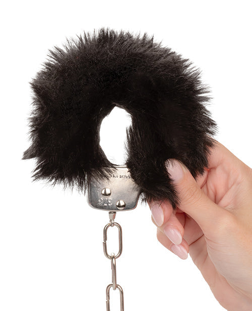Poignets en fausse fourrure ultra moelleuse - Noir