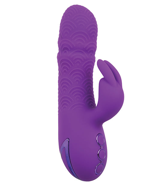 Dildo vibrador California Dreaming Thrusting | Vibrador morado Manhattan Beach Marvel de doble estimulación