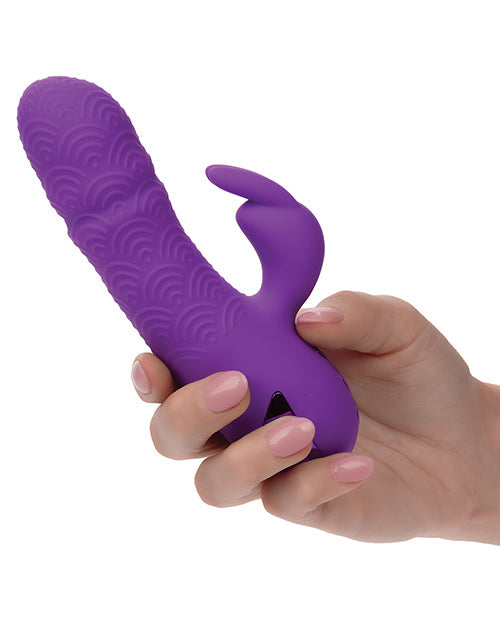 Dildo vibrador California Dreaming Thrusting | Vibrador morado Manhattan Beach Marvel de doble estimulación