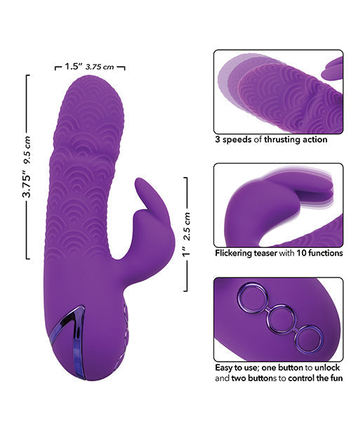 Dildo vibrador California Dreaming Thrusting | Vibrador morado Manhattan Beach Marvel de doble estimulación