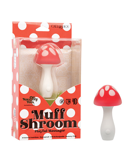 Masseur Ludique Muff Shroom Naughty Bites - Rouge/Blanc