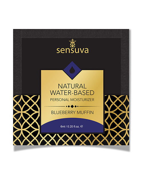 Sensuva Humectante Personal Natural a Base de Agua, Paquete de un Solo Uso - 6 ml Muffin de Arándanos