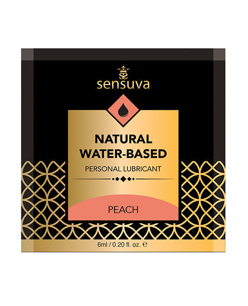 Sensuva Hidratante Personal Natural a Base de Agua Paquete de un Solo Uso - Melocotón de 6 ml