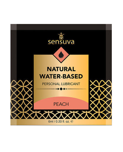Sensuva Hidratante Personal Natural a Base de Agua Paquete de un Solo Uso - Melocotón de 6 ml