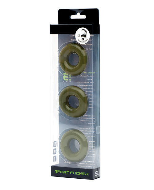 Pack de 3 anneaux péniens Sport Fucker Chubby – Vert armée
