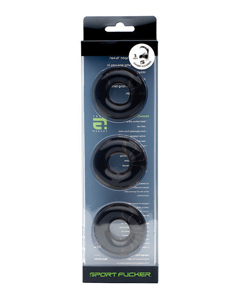 Pack de 3 anneaux péniens Sport Fucker Chubby - Fumé