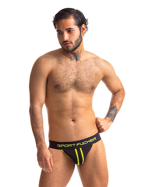 Maillot Jock Sport Fucker – XL Noir/Vert
