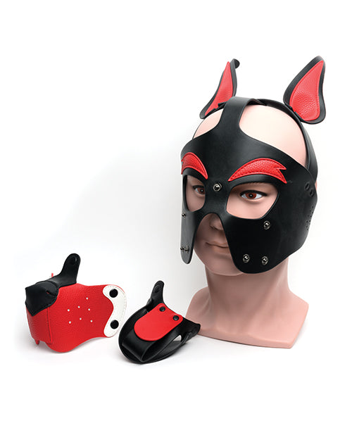 665 Capucha Perrito Juguetón - T/U Negro/Blanco/Rojo