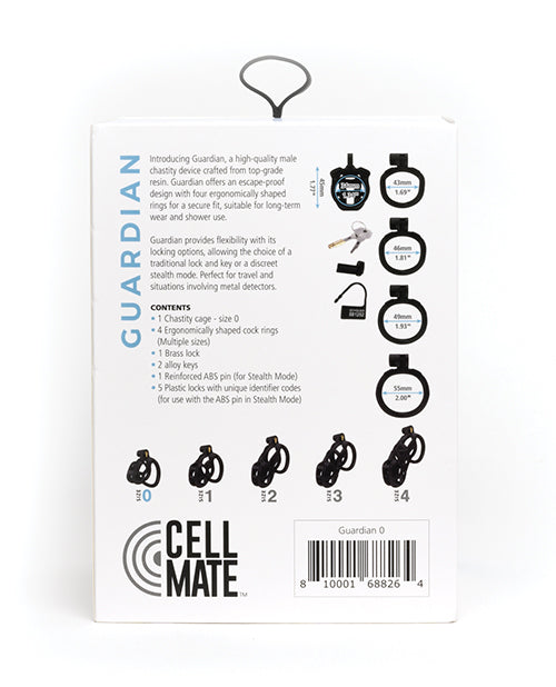 Cage de chasteté Sport Fucker Cellmate Guardian - Taille 0 Noir