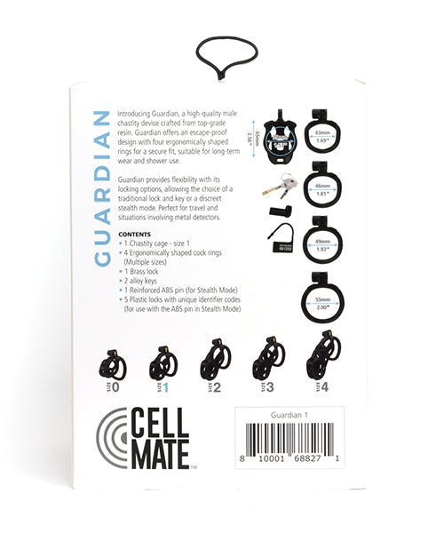 Cage de Chasteté Sport Fucker Cellmate Guardian - Taille 1 Noir