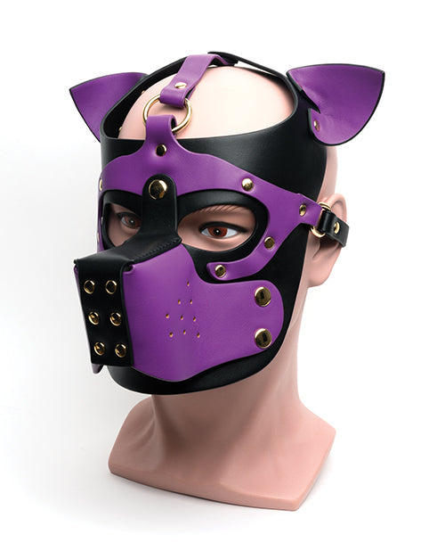 665 Capucha de cachorro bondage - T/U Negro/Morado