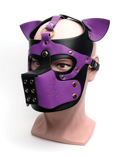 665 Capucha de cachorro bondage - T/U Negro/Morado
