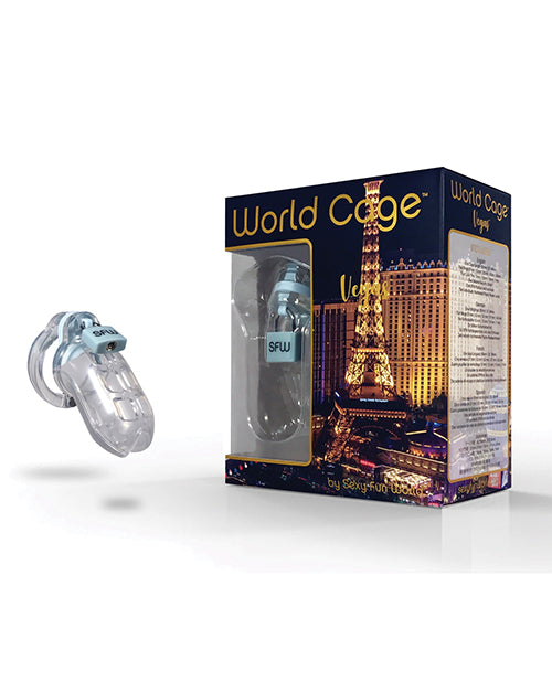 Kit de Chasteté Masculine World Cage Vegas - Moyen 85 mm x 38 mm