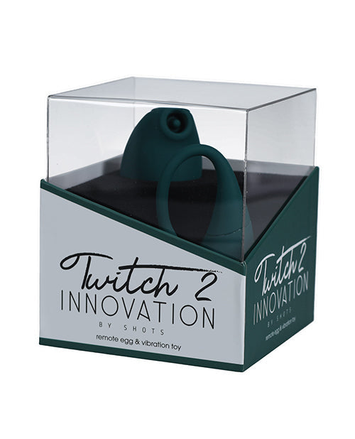 Shots Twitch 2 Vibrador con control remoto en forma de huevo - Verde bosque