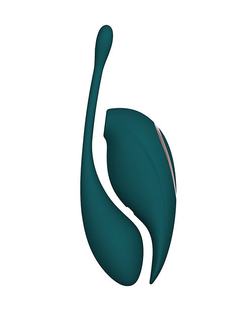 Shots Twitch 2 Vibrador con control remoto en forma de huevo - Verde bosque