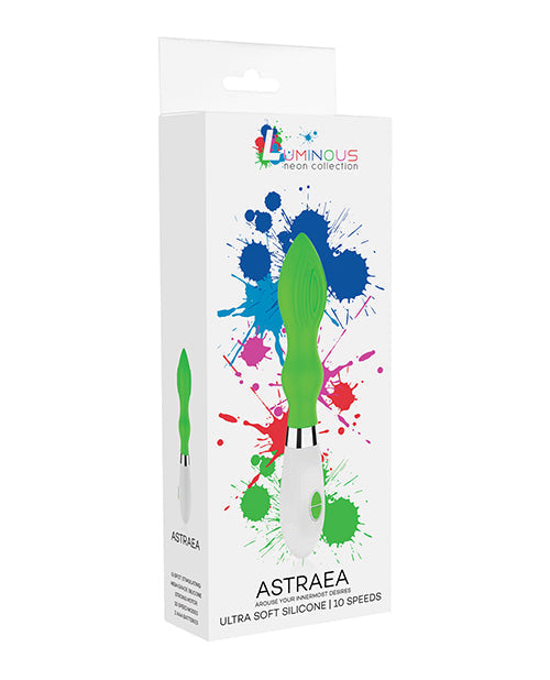 Vibromasseur 10 vitesses en silicone lumineux Astraea Shots - Vert