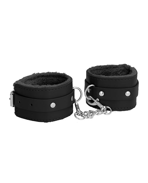 Menottes de cheville en cuir souple Shots Ouch - Noir