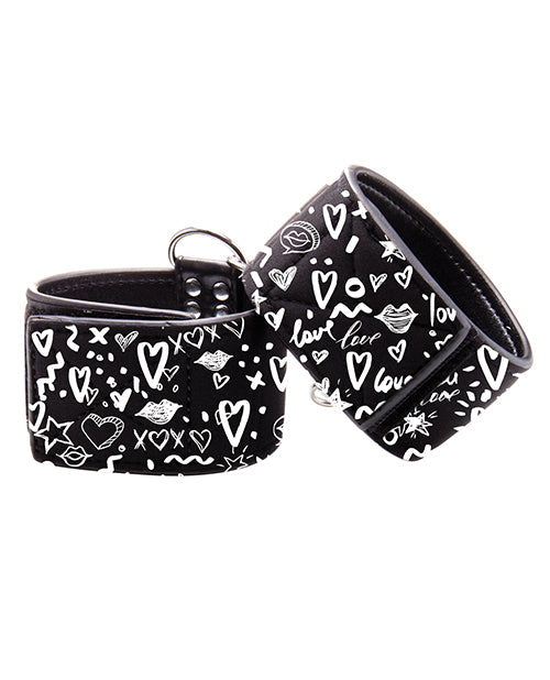 Tobilleras estampadas Shots Ouch Love Street Art Fashion - Negro