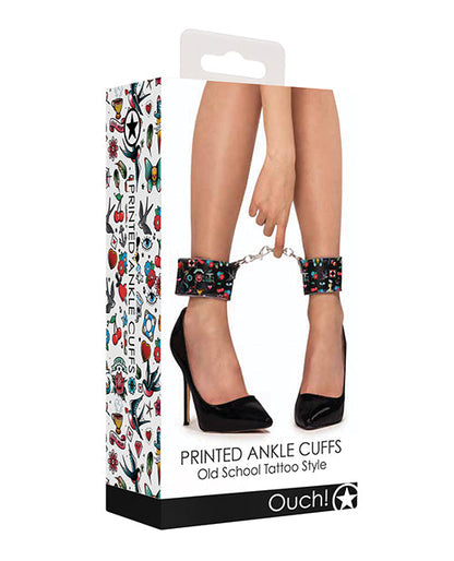 Gráficos Ouch Estilo Tatuaje Antiguo Puños de Tobillo Estampados - Negros
