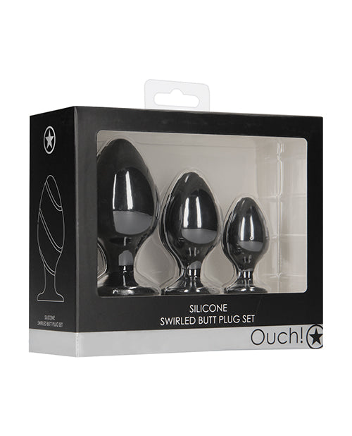 Ensemble de plugs anaux Shots Ouch Swirled - Noir