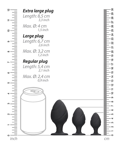 Ensemble de plugs anaux Shots Ouch Swirled - Noir