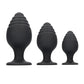 Ensemble de plugs anaux striés Shots Ouch - Noir