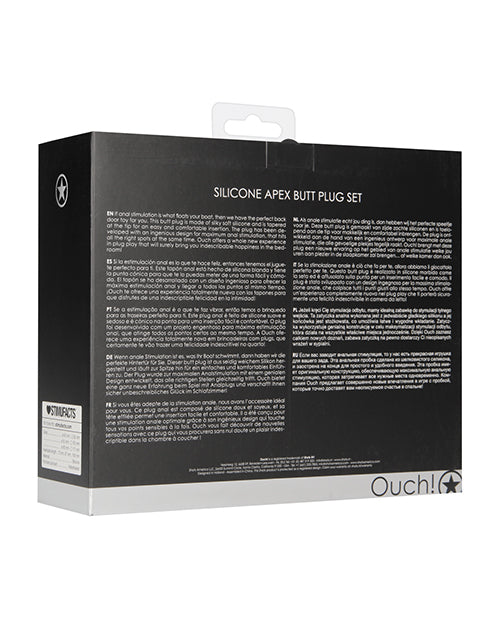 Shots Ouch Apex Butt Plug Set - Noir