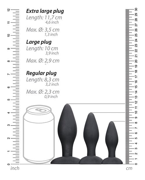 Shots Ouch Apex Butt Plug Set - Noir