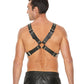 Arnés con hebillas Shots Ouch para hombre, talla grande, color negro