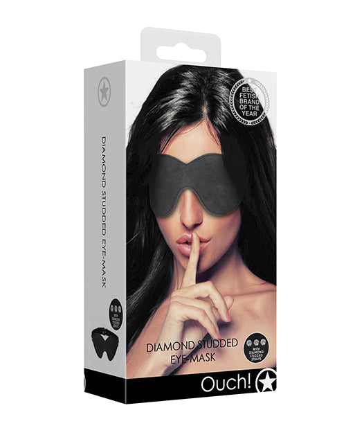 Antifaz con tachuelas de diamantes Shots Ouch - Negro