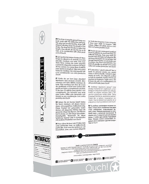 Bâillon boule en silicone Shots Ouch Noir et Blanc - Noir