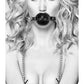 Mordaza transpirable Shots Ouch en blanco y negro con pinzas para pezones - Negra