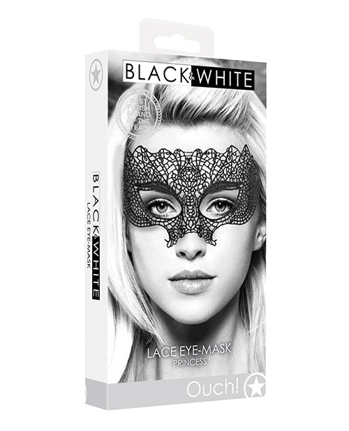 Disparos Ouch Antifaz de encaje blanco y negro - Princesa Negra