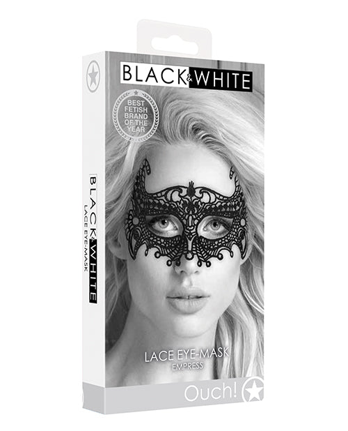Tiros Ouch Máscara de ojos de encaje en blanco y negro - Emperatriz Negra