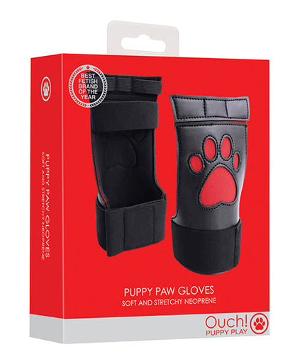 Guantes rojos con recortes de huellas de cachorro Shots Ouch