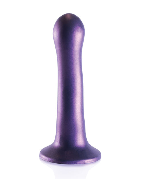 Godemichet 7" Gros Pénis en Shots Ouch | Godemichet Réaliste Point G Courbé | Godemichet Ventouse Violet Métallisé