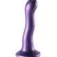 Godemichet 7" Gros Pénis en Shots Ouch | Godemichet Réaliste Point G Courbé | Godemichet Ventouse Violet Métallisé