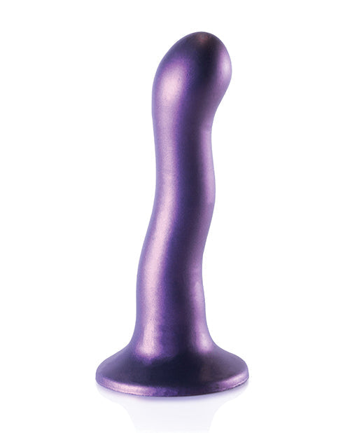 Godemichet 7" Gros Pénis en Shots Ouch | Godemichet Réaliste Point G Courbé | Godemichet Ventouse Violet Métallisé