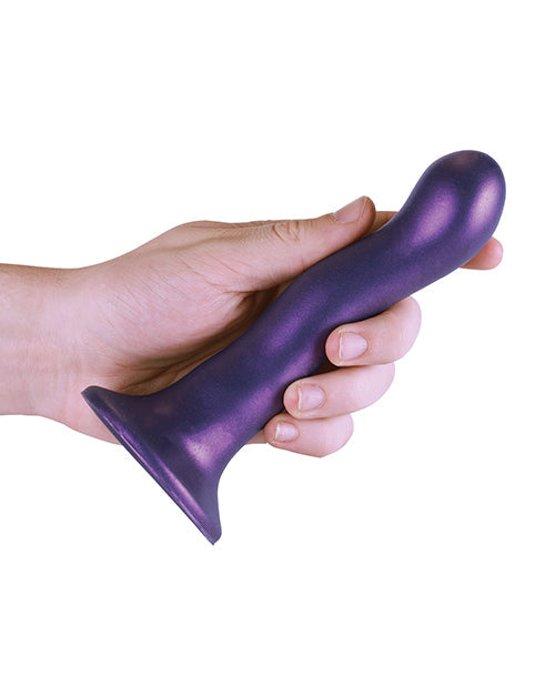 Godemichet 7" Gros Pénis en Shots Ouch | Godemichet Réaliste Point G Courbé | Godemichet Ventouse Violet Métallisé