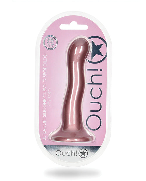 Godemichet G-Spot Courbé et Réaliste 7" | Godemichet Rose Gold à Ventouse