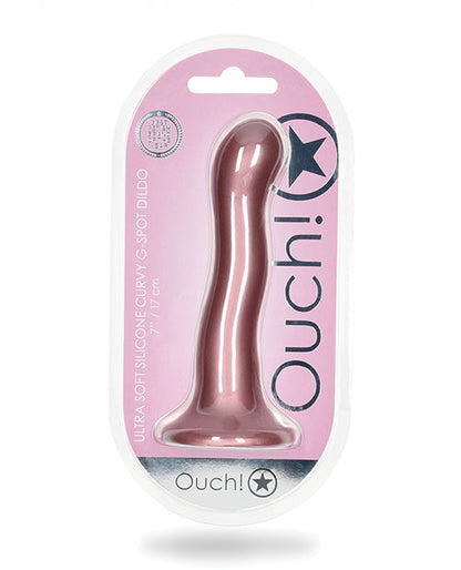 Godemichet G-Spot Courbé et Réaliste 7" | Godemichet Rose Gold à Ventouse