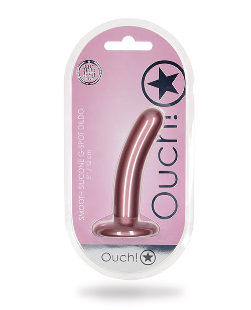 Godemiché énorme Shots Ouch de 12,7 cm | Godemiché réaliste et lisse pour point G | Godemiché en silicone avec ventouse or rose