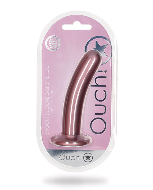 Godemiché Shots Ouch 15 cm | Godemiché réaliste et lisse pour le point G | Godemiché en silicone or rose avec ventouse