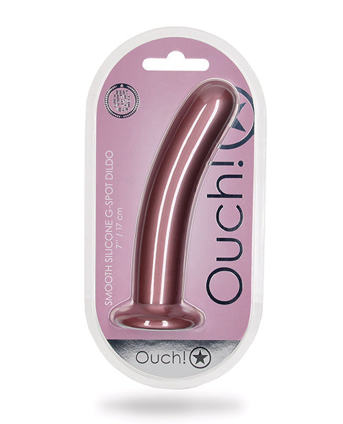 Shots Ouch gros gode de 7" | Gode réaliste lisse pour point G | Gode avec ventouse or rose