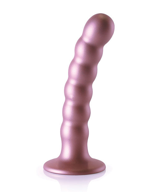 Godemiché Shots Ouch 12,7 cm grand modèle | Grand godemiché perlé pour point G | Godemiché ventouse or rose