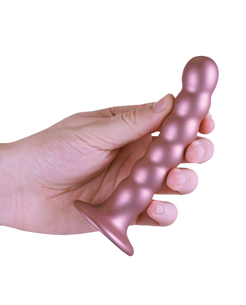 Godemiché Shots Ouch 12,7 cm grand modèle | Grand godemiché perlé pour point G | Godemiché ventouse or rose