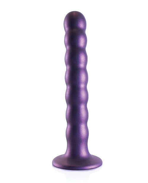 Shots Ouch gros gode de 16,5 cm | Gode réaliste texturé pour point G | Gode ventouse violet métallisé