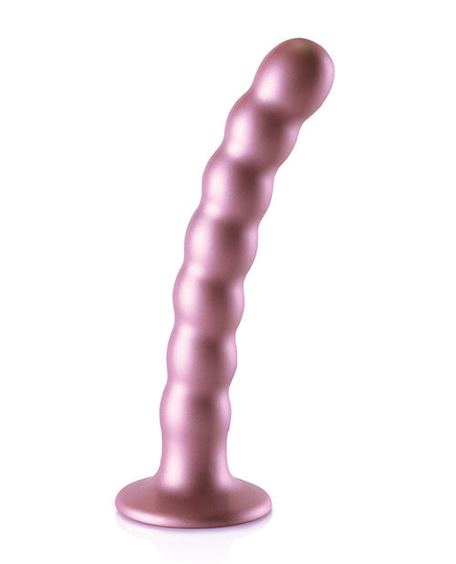 Vibrateur géant 6,5" Shots Ouch | Godemichet perlé pour point G | Godemichet ventouse or rose