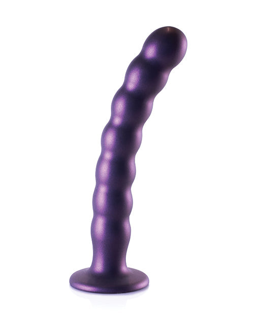 Godemiché de 20 cm Shots Ouch | Godemiché perlé pour point G | Godemiché ventouse violet métallisé