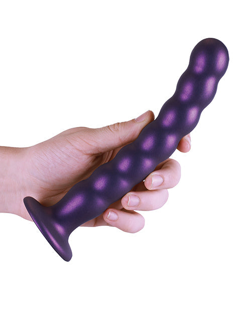Godemiché de 20 cm Shots Ouch | Godemiché perlé pour point G | Godemiché ventouse violet métallisé